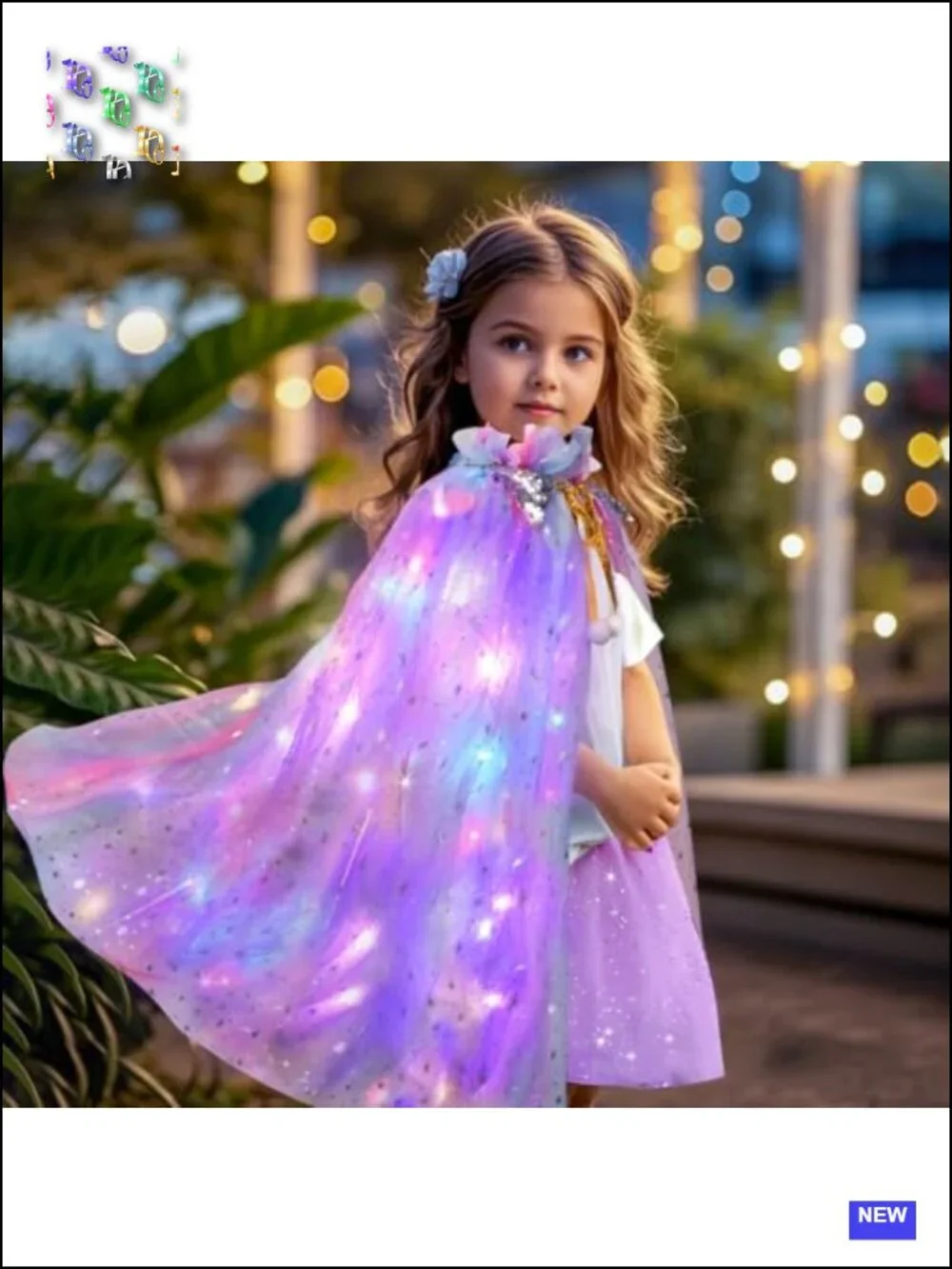 Light Up Princess Cape Tutu Dress Up Set with Crown Wand Jewelry